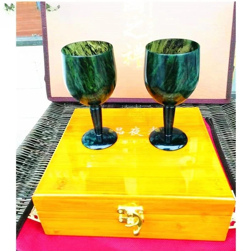 Jiuquan luminous cup, Qilian Cuiyu boutique, grape wine luminous cup, high-end red wine glass