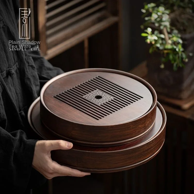 Solid Wood Tea Tray Drainage Water Storage Kung Fu  Set Drawer Tea Board Table Chinese Tea Ceremony Tools