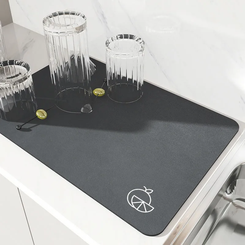 Estera de secado para encimera de cocina, purificador de agua para cafetera, almohadilla de aislamiento térmico lavable absorbente especial, estera antideslizante