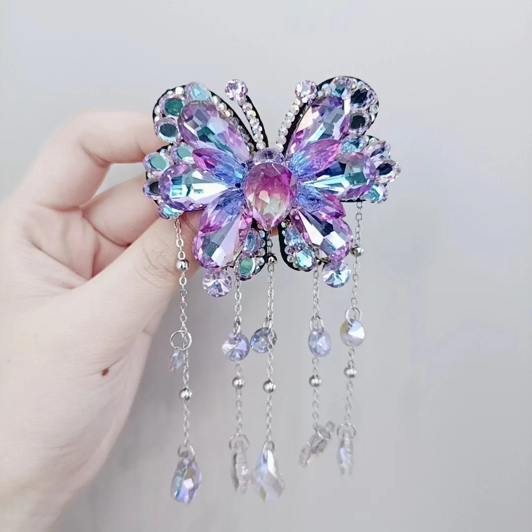 

Antique hairpin headdress butterfly wings super fairy step forward tassel children hanfu deserve role of crystal original manual