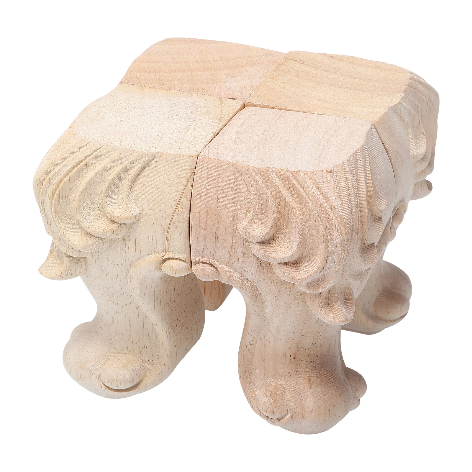 4 قطعة أرجل قطع الأثاث الخشبية الصلبة منحوتة تصميم الورد عالية تحمل أقدام طاولة أريكة مناسبة لخزانة أريكة مقاعد البدلاء