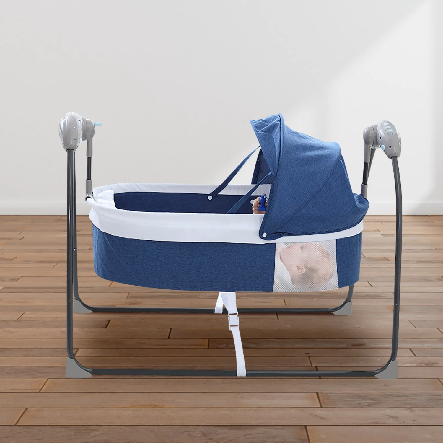 Elektrische Babywiege, automatische Schaukel, intelligente Bluetooth-Schaukelwiege mit Fernbedienung für Babys zwischen 0 und 12 Monaten