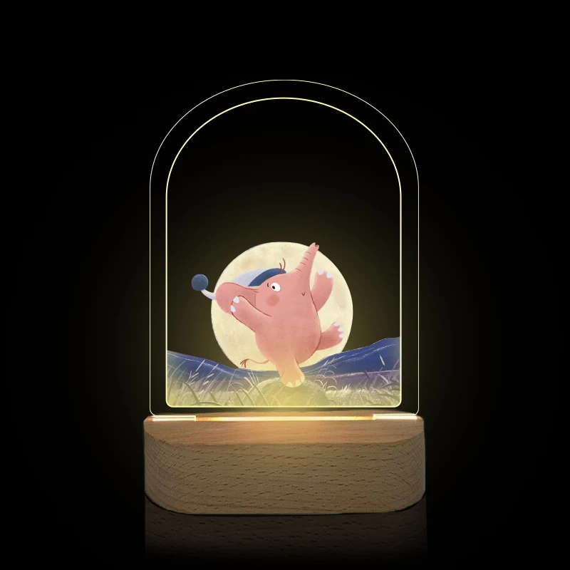 Veilleuse stéréo USB 3D, lampe de dessin animé, décoration de la maison, lampes de chevet, décor de chambre en acrylique, calcul LED, lampe de bureau universelle