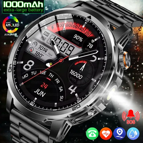 Imagen 1 del producto 2026 nuevo T-REX3 reloj inteligente al aire libre 1,85 pulgadas AMOLED 1000mAh batería grande 5ATM impermeable llamada de voz deportes hombres pulsera de Fitness