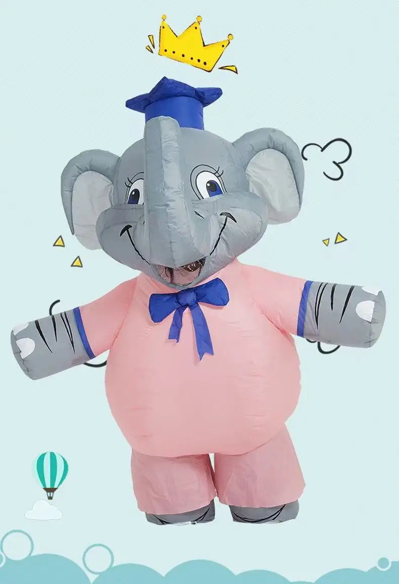 

Novelty Doctor Elephant Inflatable Costume Cute Cartoon Animals Props Clothing Kindergarten College Graduation Gift Photo Props