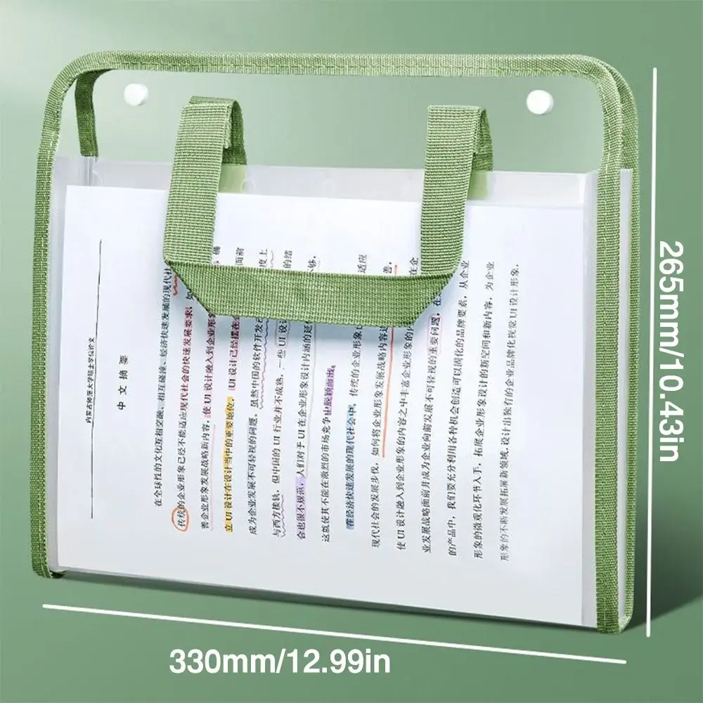 New Waterproof Pockets File Folder Large Capacity Portable Storage Folder Transparent Classified File Handbag Student