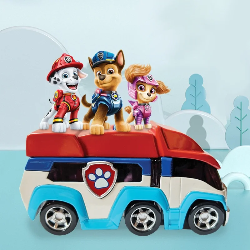 Оригинальный мини-автобус Paw Patrol True Metal Series Peek A View, автомобиль Ryder Headquarters Patrol, классические детские игрушки, подарки