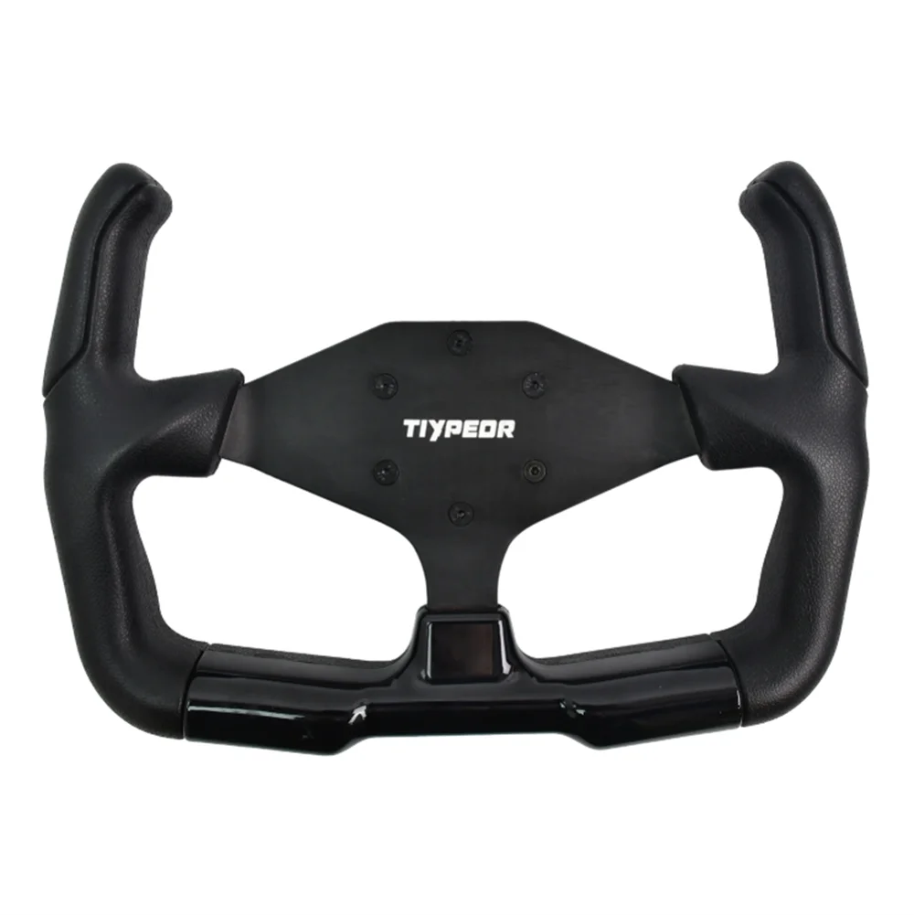 TIYPEOR 320MM Diameter Alloy Custom PU  Black Spoke Simulation steering wheel For Game