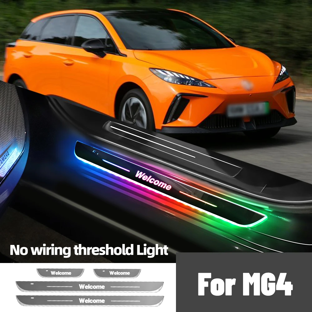 

For MG 4 MG4 2022-2023 Car Door Sill Light Customized Logo LED Welcome Threshold Pedal Lamp Accessories