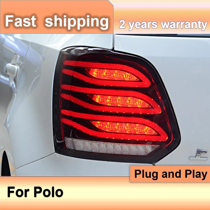 Car Accessories for VW Polo Tail Light 2009-2017 Polo Tail Lamp Volkswagen Polo Taillight Rear Fog Brake Dynamic Turn Signal