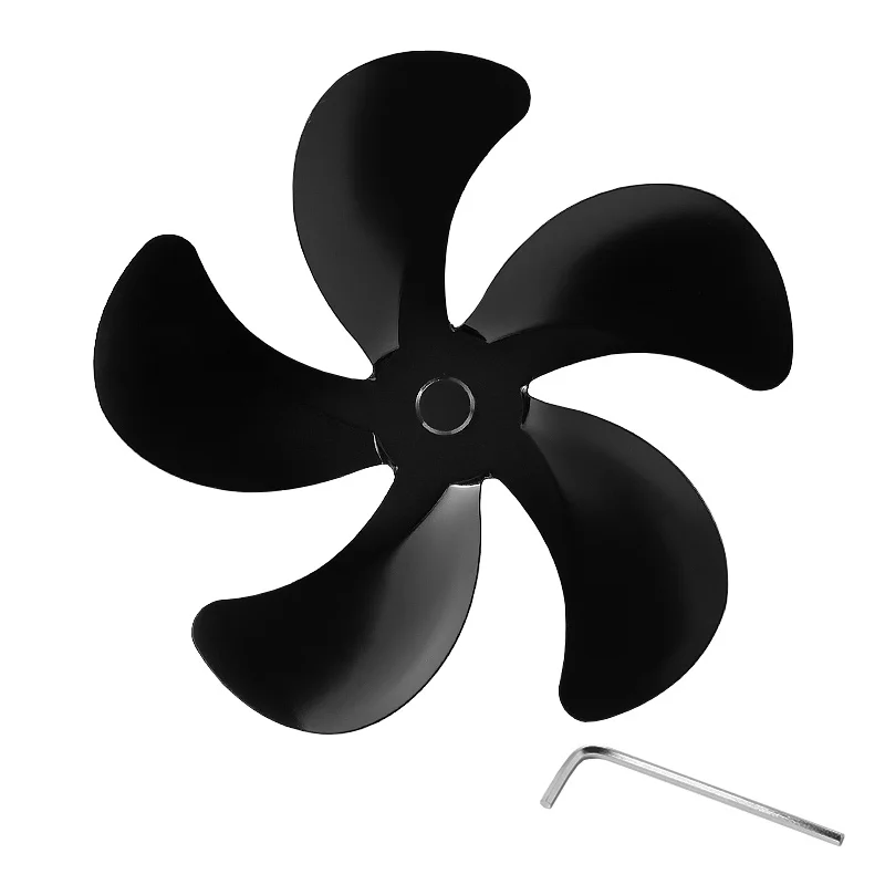 Aluminum Alloy 5 Blade Universal Stove Fan Blade Replacement Winter Log Wood Burner Fireplace Fan Accessories