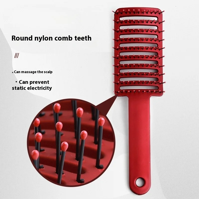 

1Pc Professional Volumizing Comb for All Hair Types Curved Vent Brush Wide Teeth Design for Big Hair Styling Hairdressing Tool