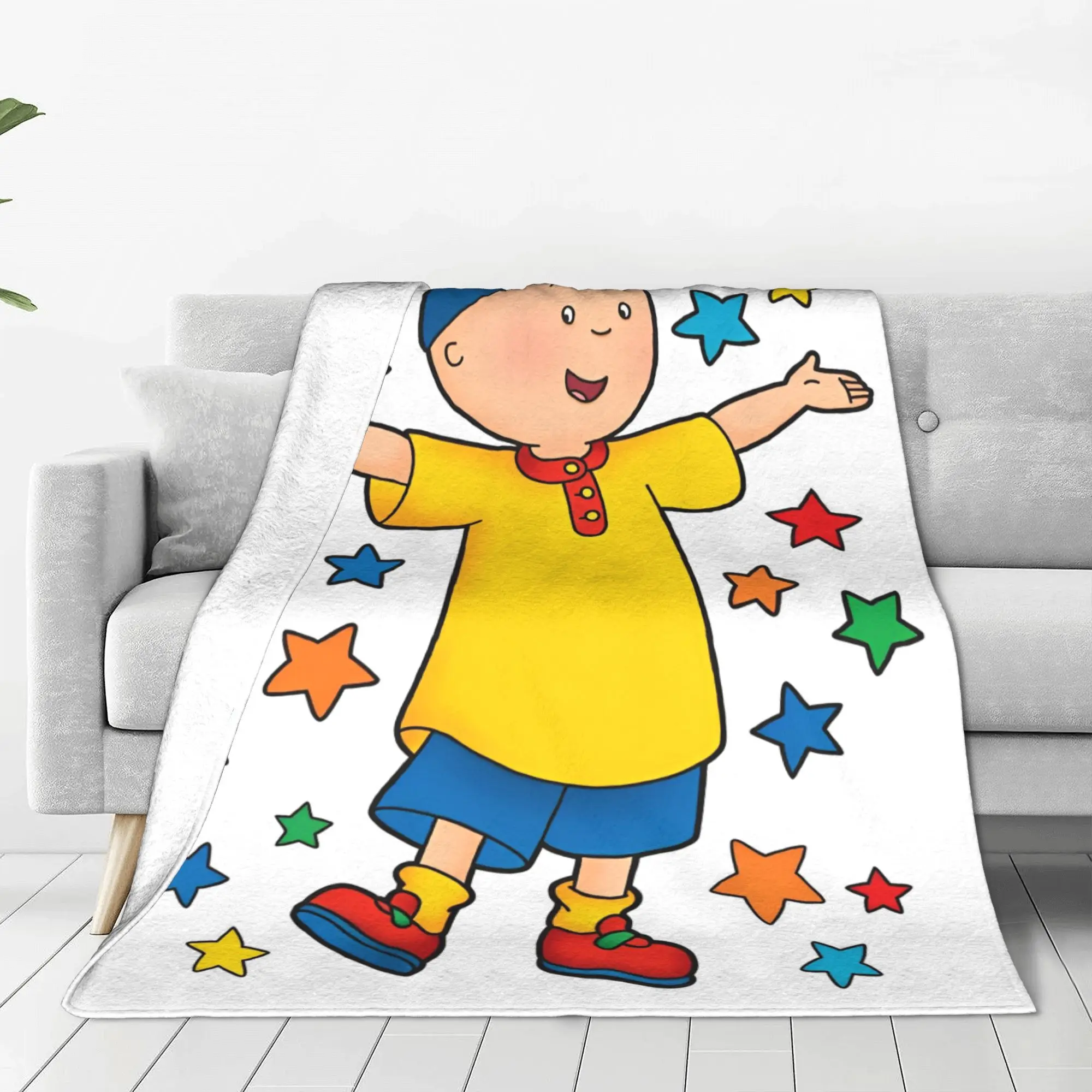 Caillou Cute Cartoon Velvet Throw Blankets Educational Children TV Blankets for Bedding Outdoor Warm Plush Thin Quilt