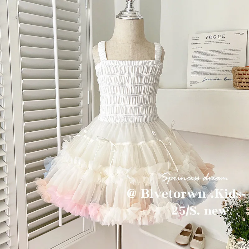 

tutuGirls' Skirt Children's Dress Puffy Skirt New Girls' Princess Dress Bulge Skirt Children's Colorful Cake Skirt