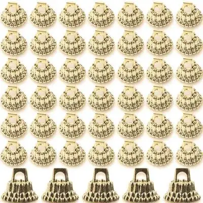 

1 Set Of Mini Christmas Ball Caps Creative Hanging Pendants End Covers For Diy Holiday Decoration Craft Ornament Supplies Xmas