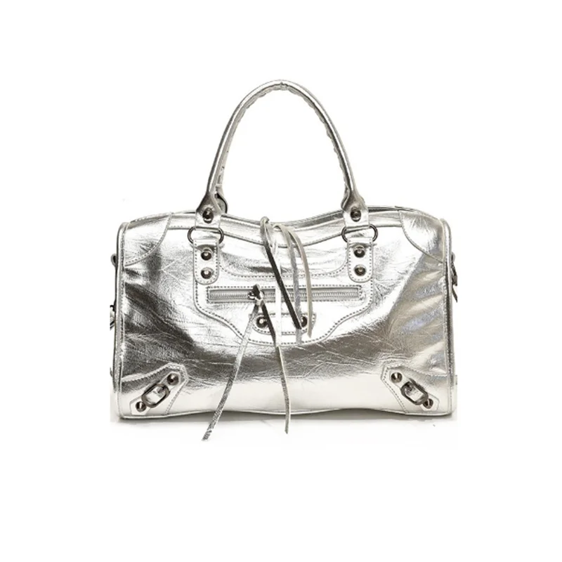 2024, роскошный дизайн, женская брендовая сумка-тоут из искусственной кожи премиум-класса, большая вместительная сумка, новая модная повседневная сумка с заклепками, модная сумка через плечо