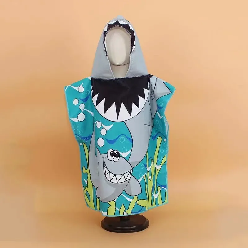 Cartoon Child Kid Hooded Cloak Infant Bathrob Baby Bath Towel Robe Cotton Boy Girl Beach Robe Dinosaur Cape Newborn Wrap Blanket