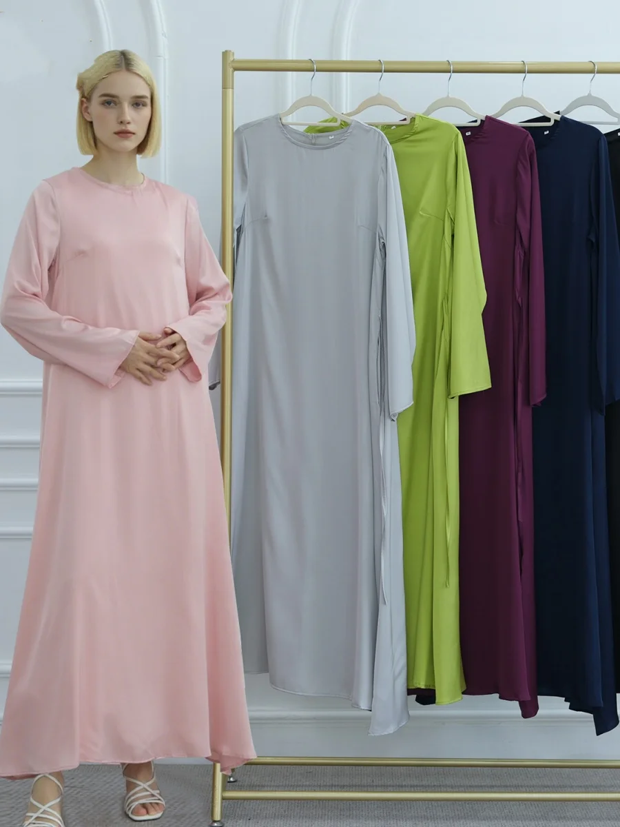 

Vestidos Muslim Women Arabic Dubai Abaya Long Dress Modest Solid Ramadan Robe Kaftan Femme Evening Dresses Islamic Clothing