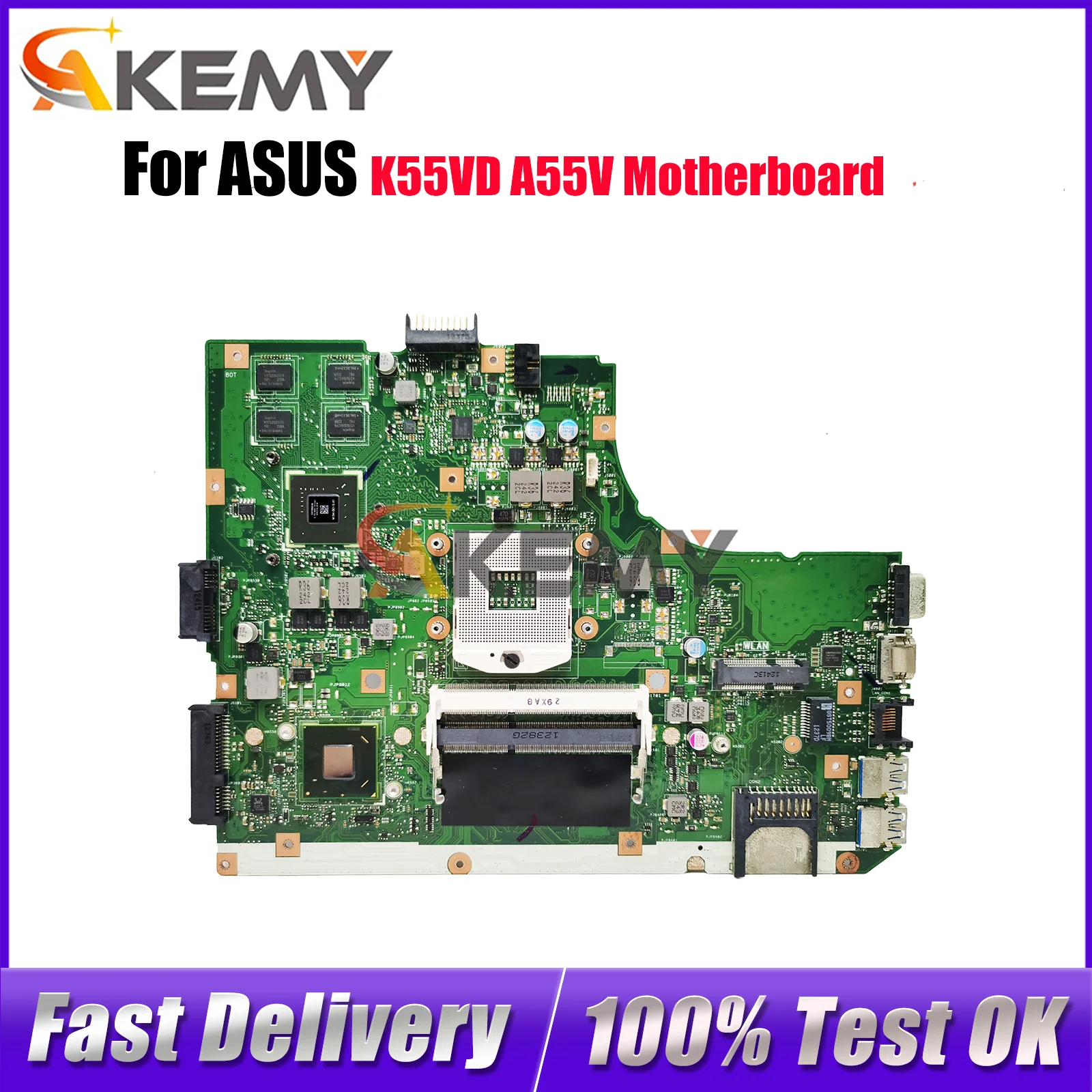 

Материнская плата для ноутбука K55VD для ASUS K55VM K55VJ K55VD K55V, материнская плата для ноутбука Цей товар в наличии, 100% тестирование, ОК, быстрая доставка