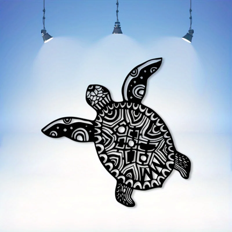 Sea Turtle Iron Metal Wall Art, Coastal Ocean Wall Decor for Living Room Patio, Beach Home Gift