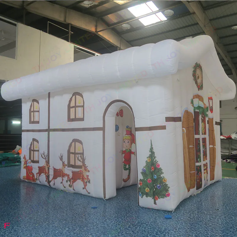 5X4M Large Santa Claus Inflatable Grotto Tent Outdoor Christmas Decorations Design