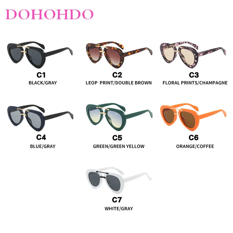 

2025 New Retro Personality Oversized Frame Women Sunglasses Pilot Men Sunglass Summer Shades Drive Traveling Punk Eyewear UV400