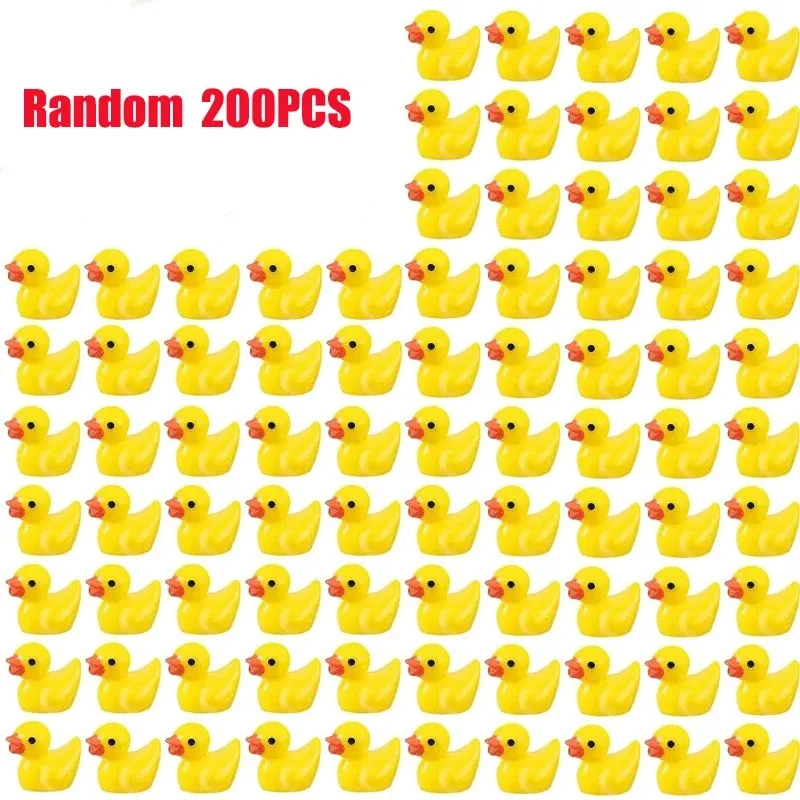 `5-/200PCS Mini Yellow Duck Mini Character Loose Duck Charm Mini Resin Duck Party DIY Mini Landscape Decoration