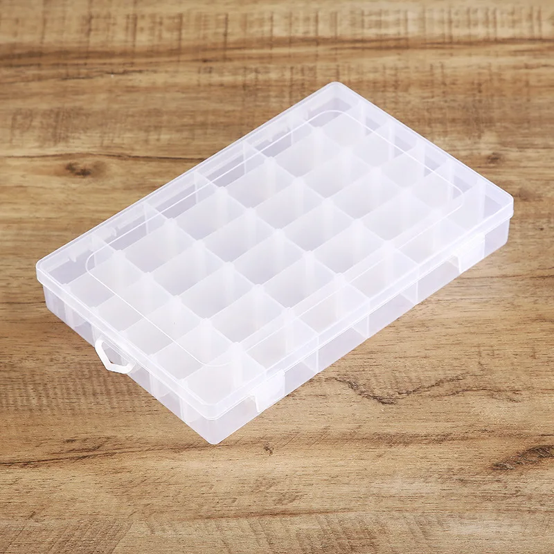 PP Transparent 36 Grid jJewelry Plastic Box Auto Parts Organizer Box Rectangular Electronic Components Storage Box Ring Box