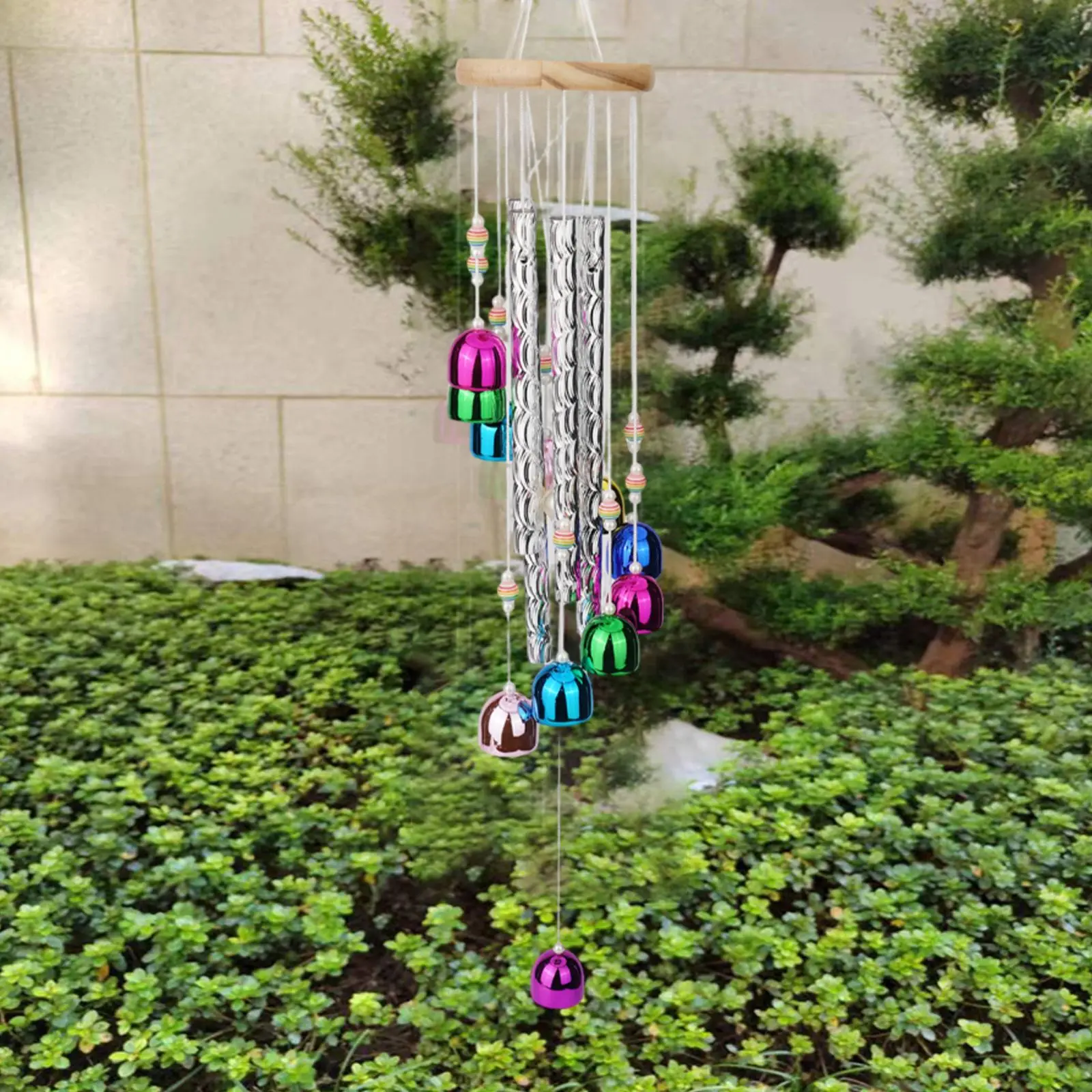 Decoration High Quality Wind Chimes Colorful 1 Pc Beautiful Home Light Weight With 11 Bells With 4 Aluminum Tubes