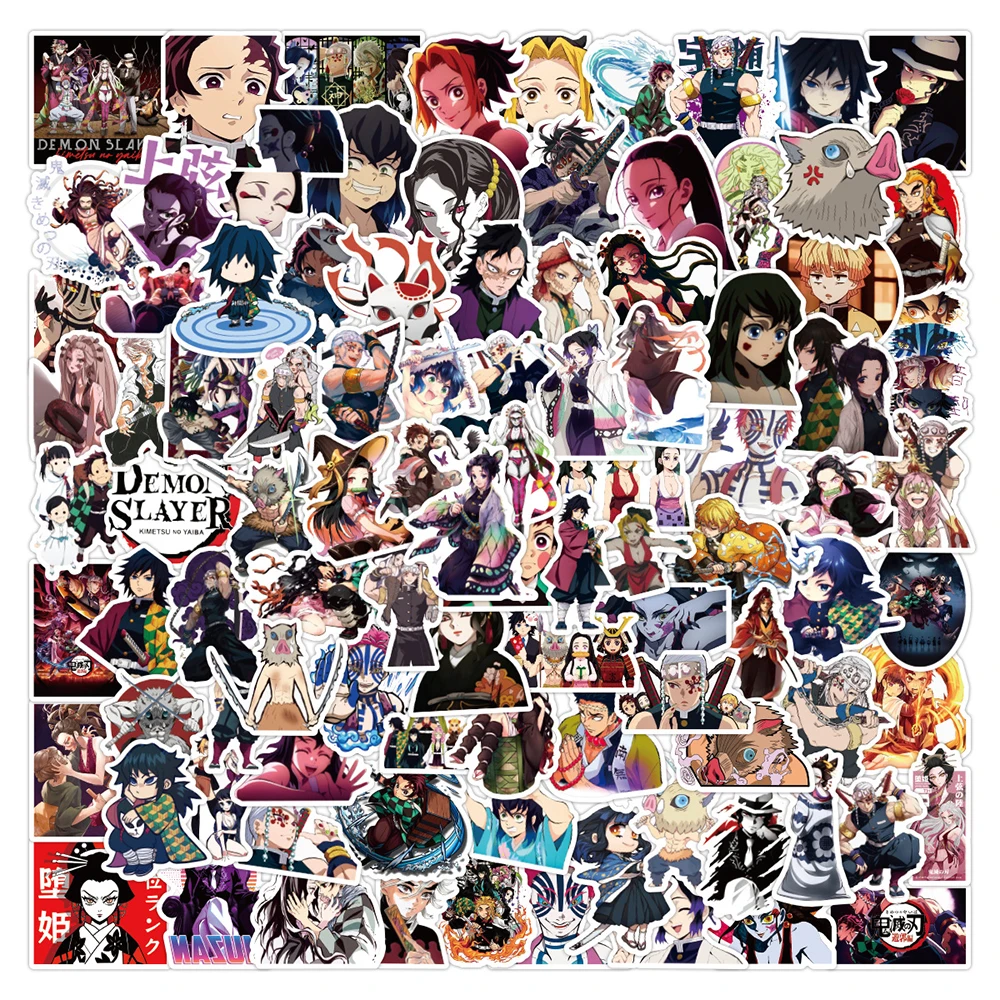 10/30/50/100PCS Anime Demon Slayer Stickers Kimetsu no Yaiba Yuukaku-hen Graffiti Decals Kids Toys Motorcycle Phone Car Sticker