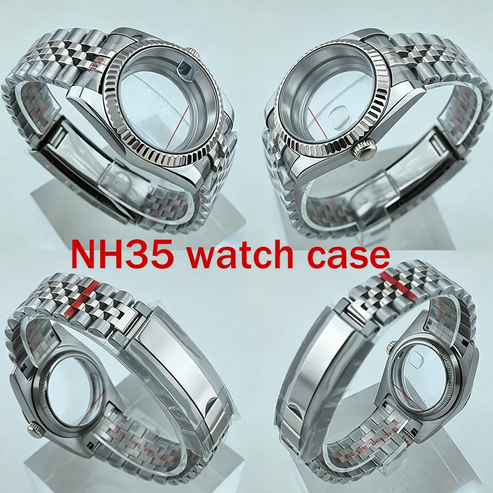 Logos Using Movement 36mm/39mm stainless steel watch case NH35 men's watch accessories ...