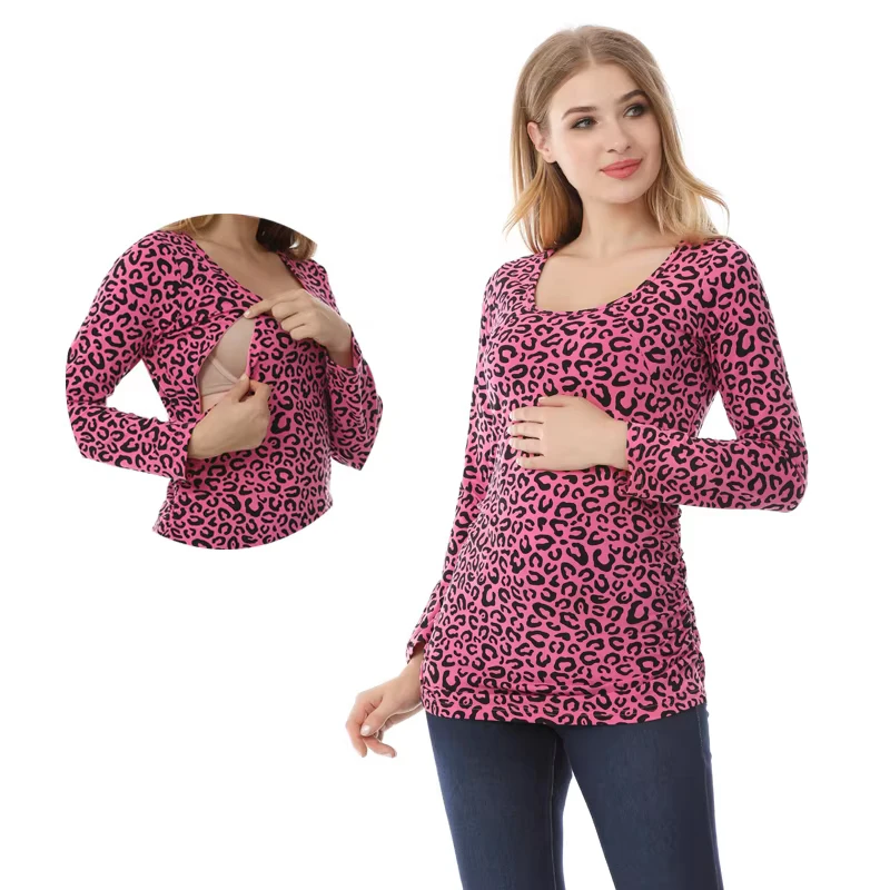 

Spring Long Sleeve Pregnancy Maternity Clothes Breast Feeding Tops For Pregnant Women Top Postpartum Nursing T-shirt