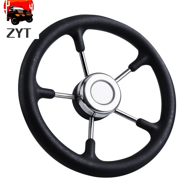 1pc-stainless-steel-marine-steering-wheel-with-foamed-grip-and-forged-shaft-suitable-for-yachts-speedboats-trucks-and-rvs