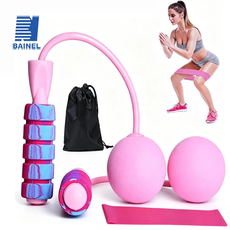 Ropeless Weighted Jump Rope Resistance Bands Set Portable Indoor Fitness Skipping Rope Workout Equipment for Women Body Shaping
