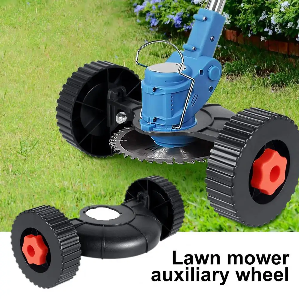 Easy-to-use Garden Tool Attachments Universal Lawn Mower Wheels Easy Install Grass Trimmer Support Wheels Weed for Comfortable
