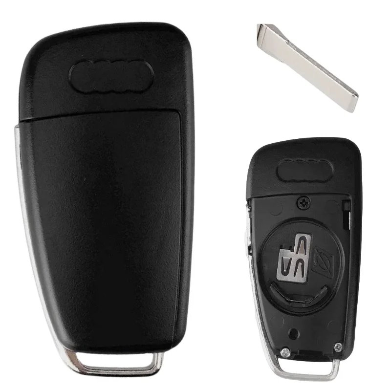 Audi 3 Buttons Replacement Remote Flip Key Fob Case Shell For Audi A3 A4 A6 Q7 TT HU66 Uncut Blade