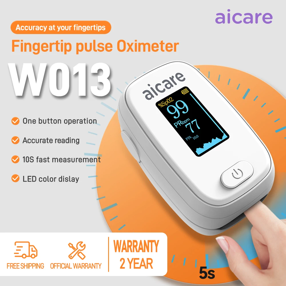 Aicare Pro Finger Pulse Oximeter Medical Grade SpO2 Monitor Portable Blood Oxygen Saturation Moitor for Adults Seniors