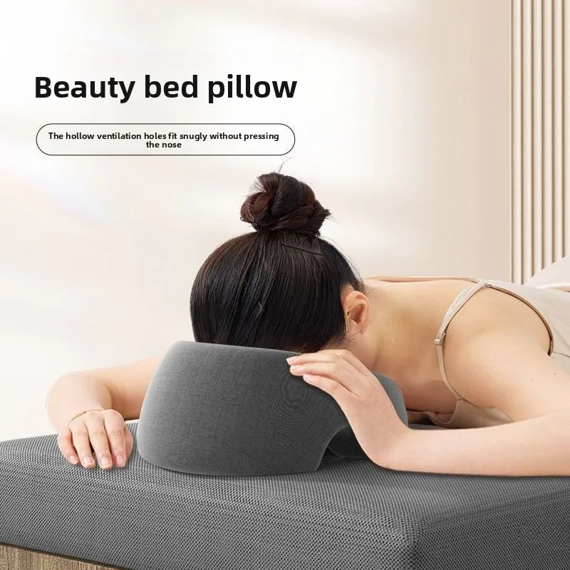 

‌ Эргономичная подушка для лица из пены с эффектом памяти — подушка для лица спа и массажного стола (дизайн с отверстиями, гипоаллергенная)