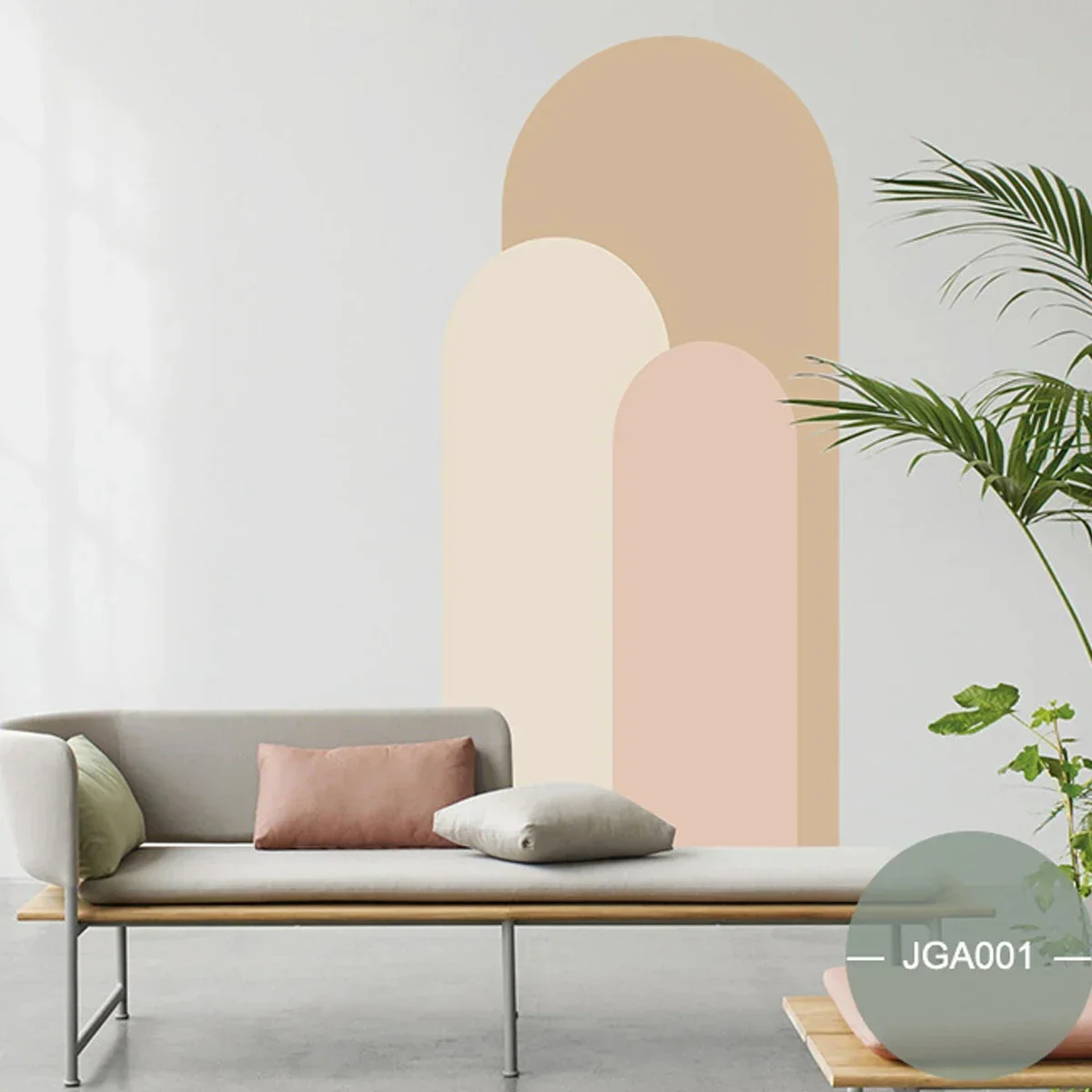 New Easy-Apply, Waterproof Oval Wall Sticker - Geometric, Space-Themed Design for Contemporary Decor; Reusable & Multi-Surfa