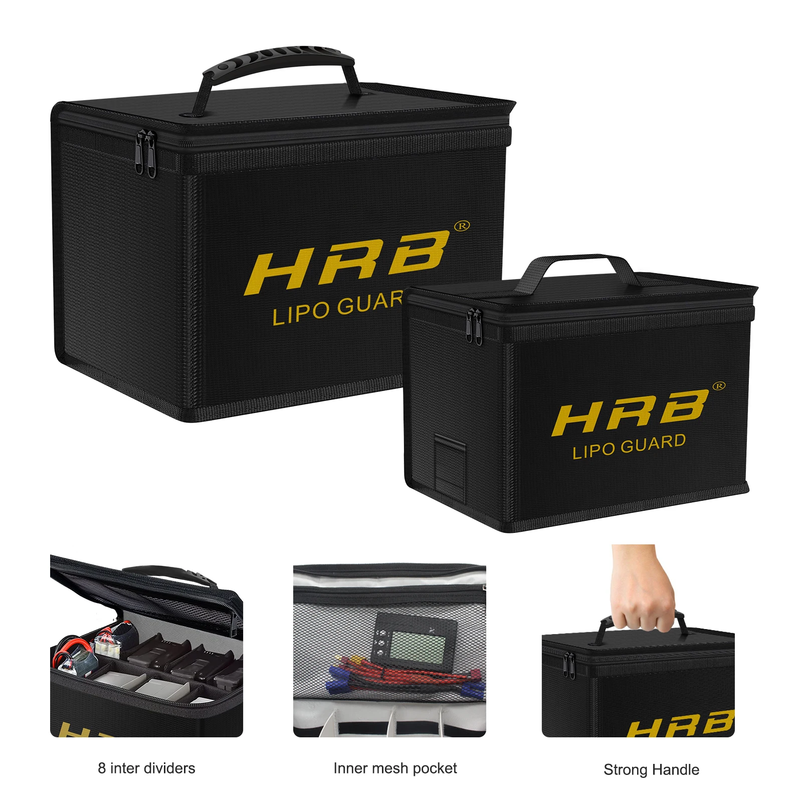 HRB Lipo Safe Bag Lipo Guard Bag for RC Lipo Fireproof Waterproof Portable Bag RC Lipo Battery Bag for RC Car Drone Boat Lipo