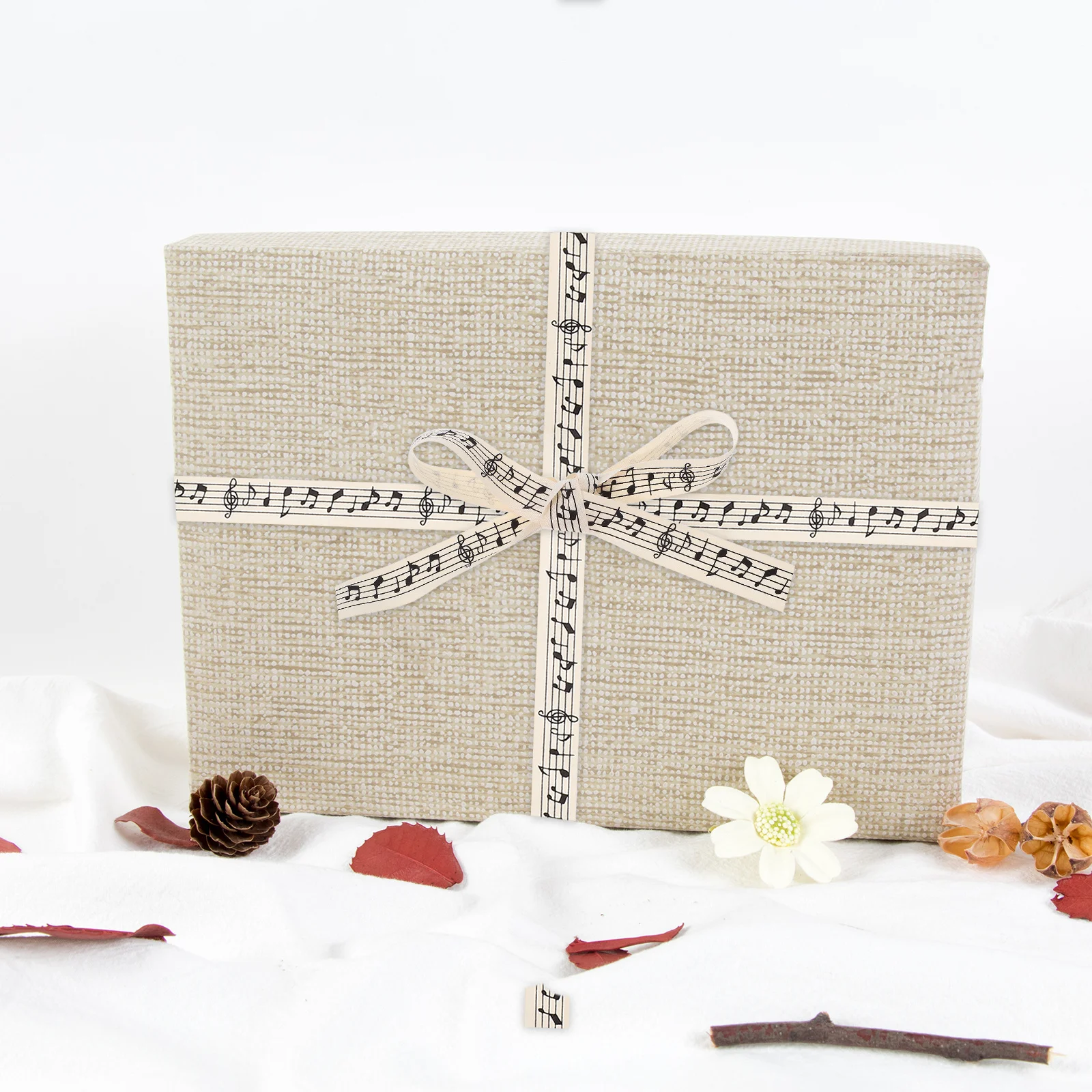 

1 Character Cotton Ribbon Printed Durable Packaging Ribbon for Gift Wrapping Party Flower Supplies Ribbed Band