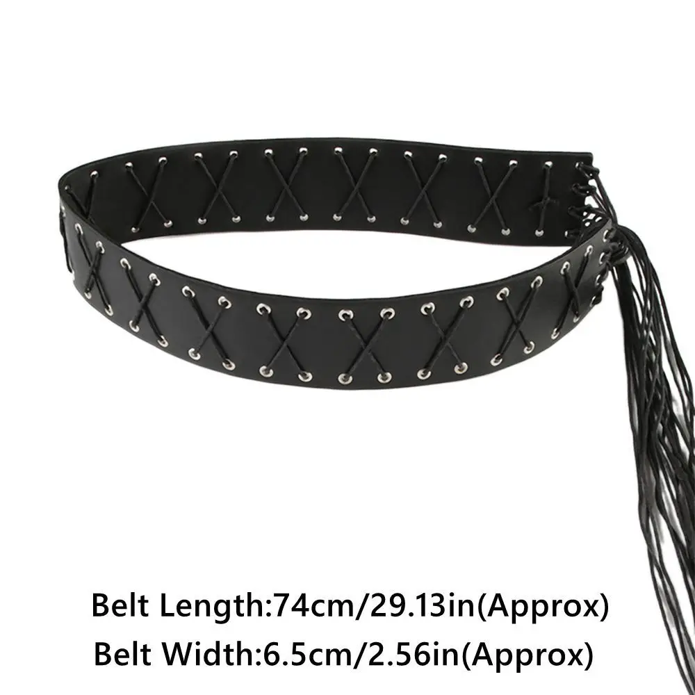 جديد بو الجلود شرابة حزام Y2K الشرير الهيب هوب حزام البنطال الجينز شخصية الزخرفية زنار الجينز السراويل ديكور