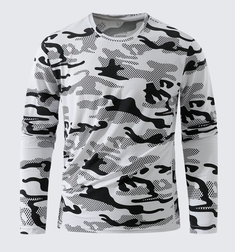 Tarnmuster bedruckte Herren-T-Shirts, Sommer, lässiges Herren-Oberteil, Laufen, Fitness, Herren-Langarmshirt, Outdoor-Mode, Herren-Sport-T-Shirt – Detail 7