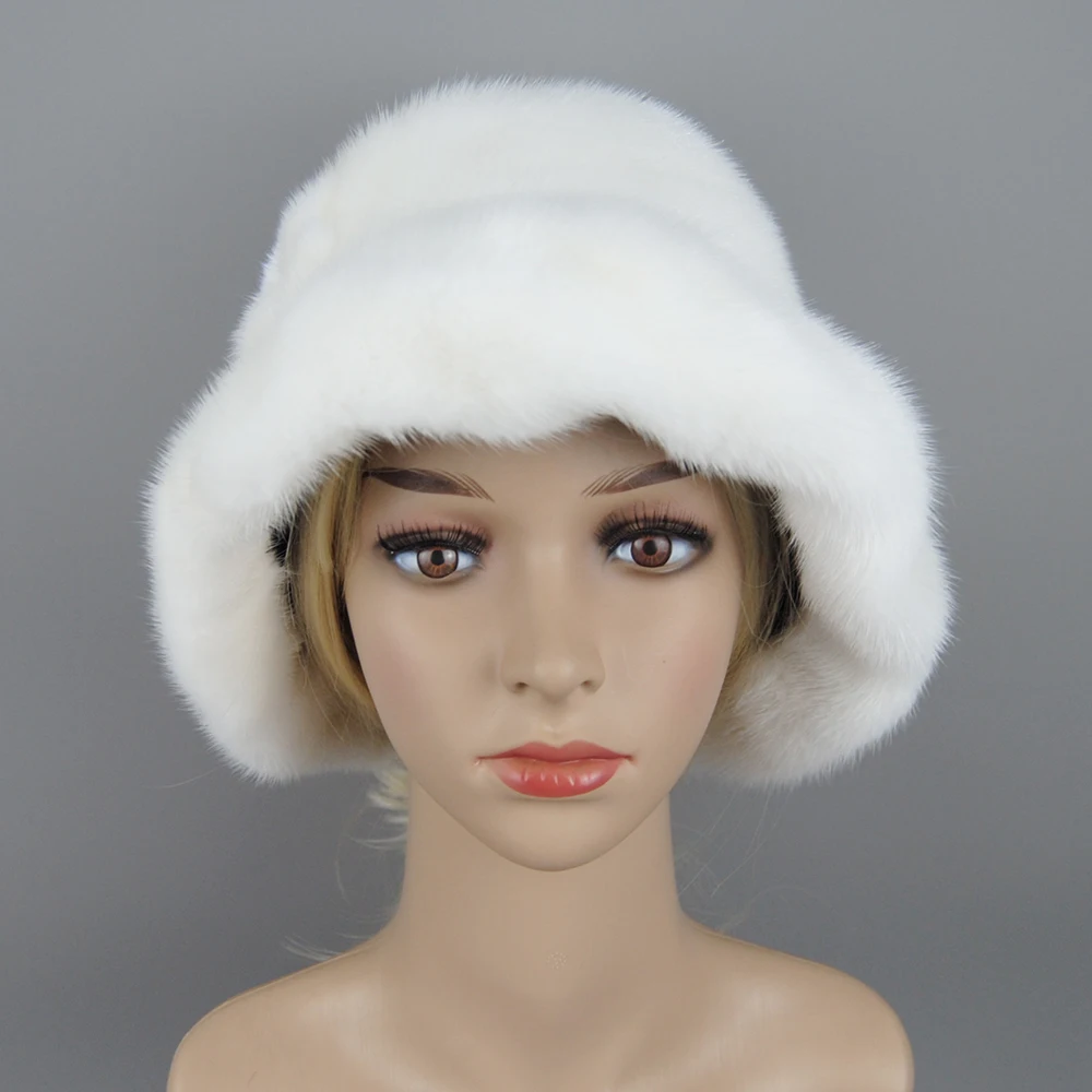 2025 Women Winter Warm Natural Whole Mink Fur Classic Luxury Caps Earflap High Quality Hat anti cold -50degree Russian Fur Hats