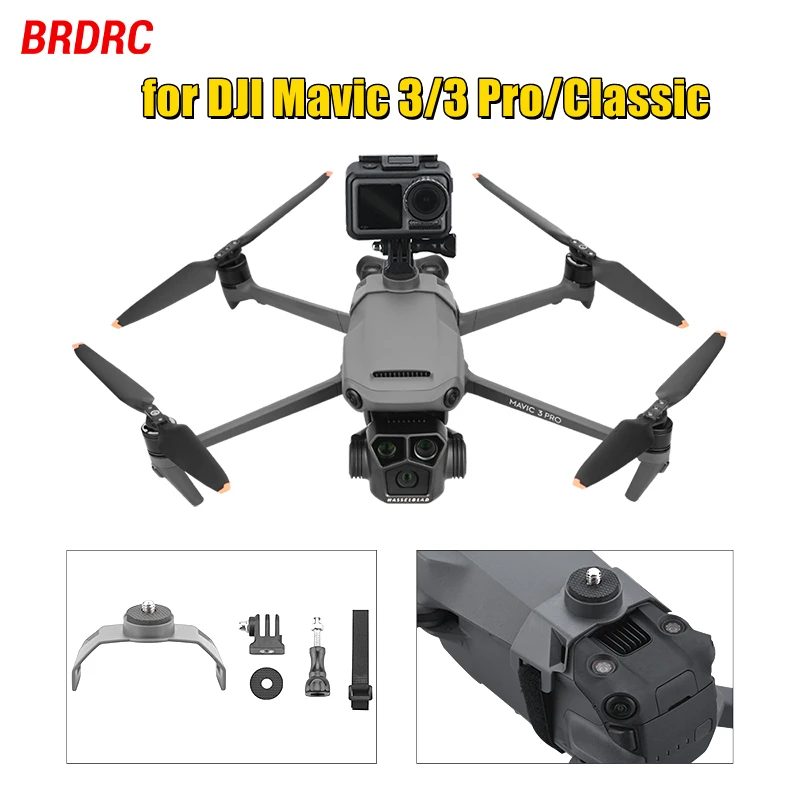 ل DJI Mavic 3/3 برو/الكلاسيكية بدون طيار أعلى تمديد كاميرا تحلق التصوير عدة جبل قوس ل Gopro 8/7/6 Insta360 كاميرا