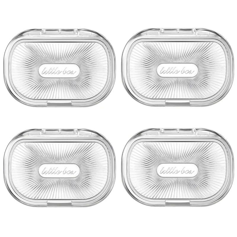 4 PCS Hair Tie Container Beads Storage White Plastic Small Portable Travel Cotton Swab Holder Flosser Dispenser With Lid Box