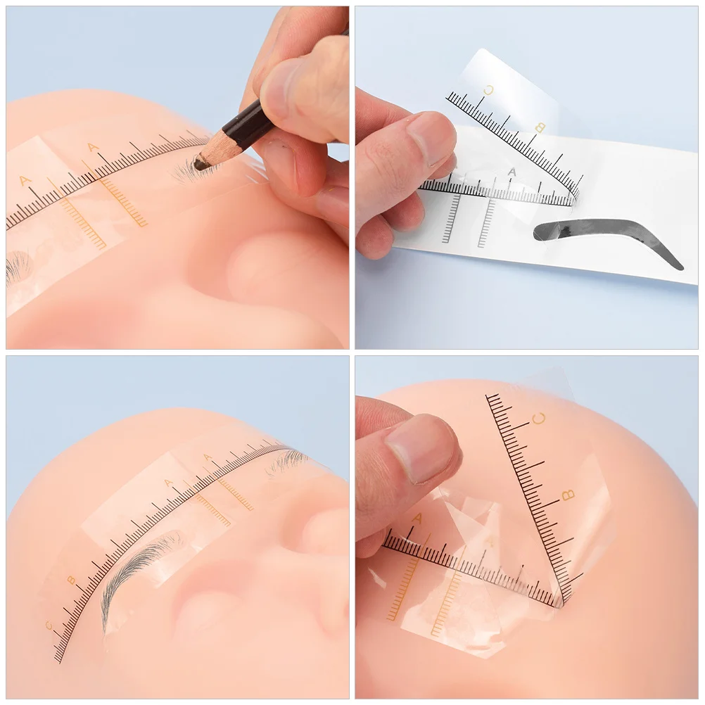 10Pcs Eyebrow Ruler Flexible Stencil Template Guide Tool for Makeup Beginners Experts Eyebrow Mapping Measuring Tool Symmetrical