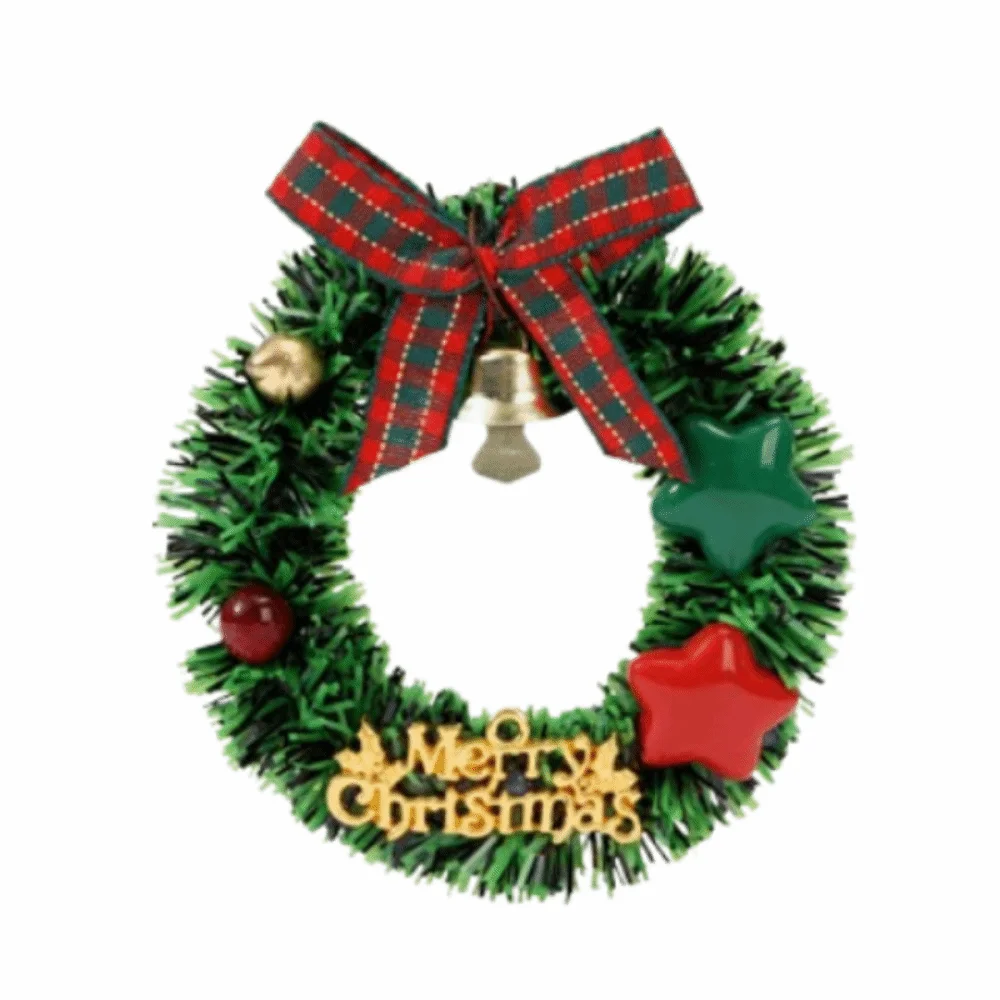 

Mini 3D Christmas Magnetic Wreaths Handmade Artificial Simulated Christmas Garland Magnetic Sticker Decorative