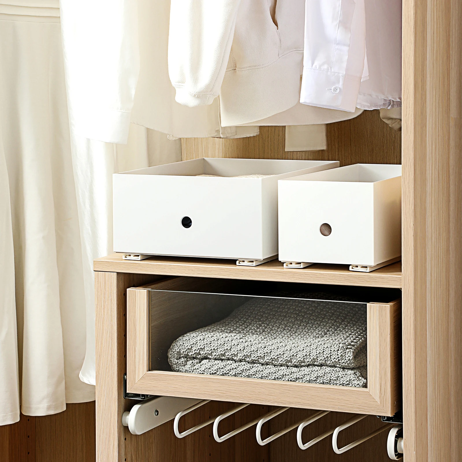 

4 Pcs Track Storage Box Drawer Rails Bottom Slides Adhesive Sliders for Cabinets Hanging Close The Hips Mount