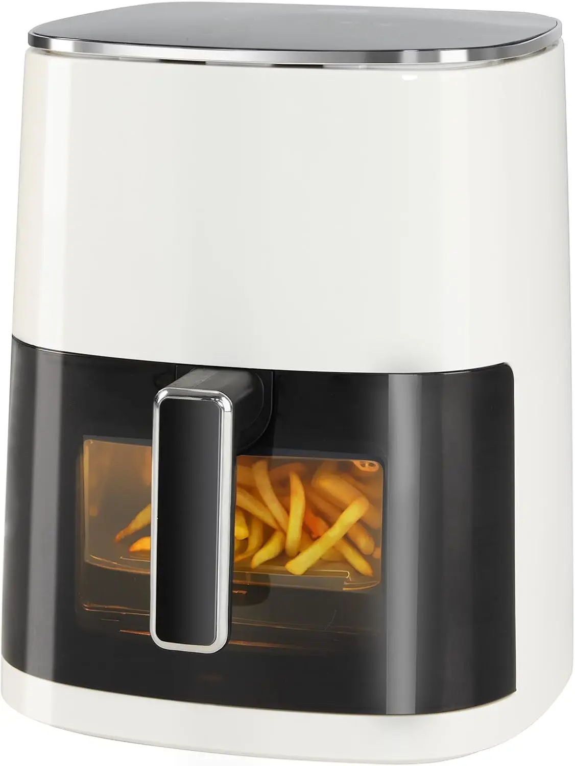 

6 Qt Air Fryer 12-in-1 with Window, White, Cooks Fries, Chicken, Seafood, Vegetables, Bake, Roast, Steam, Reheat, Dehydrate